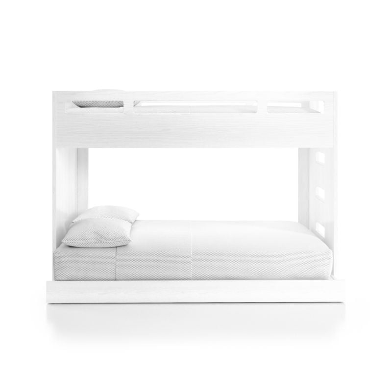 Abridged White Glaze Wood Kids Twin Over Full Bunk Bed with Right Ladder - Image 2