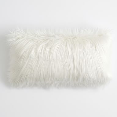 Furrific Lumbar Pillow Cover + Insert, 12"x24", Himalayan Ivory - Image 0