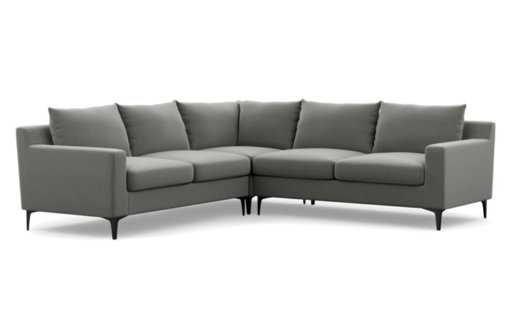 Sloan Corner Sectional with Heather Fabric and Matte Black legs - Image 1