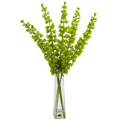 Silk Bells of Ireland Arrangement Floor Foliage Plant in Decorative Vase - Image 0
