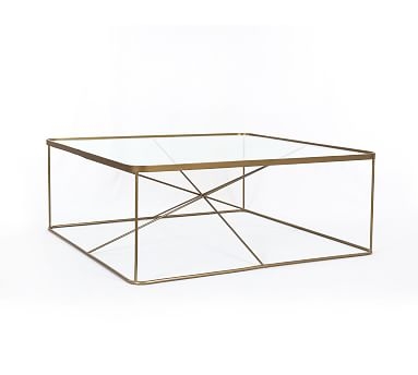 Aiken Square Coffee Table, Antique Brass - Image 0