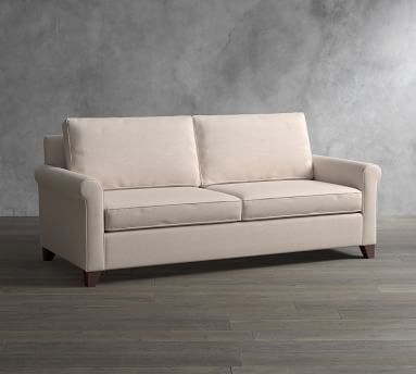 Cameron Roll Arm Upholstered Deep Seat Sofa 88" 3-Seater, Polyester Wrapped Cushions, Premium Performance Basketweave Ivory - Image 2