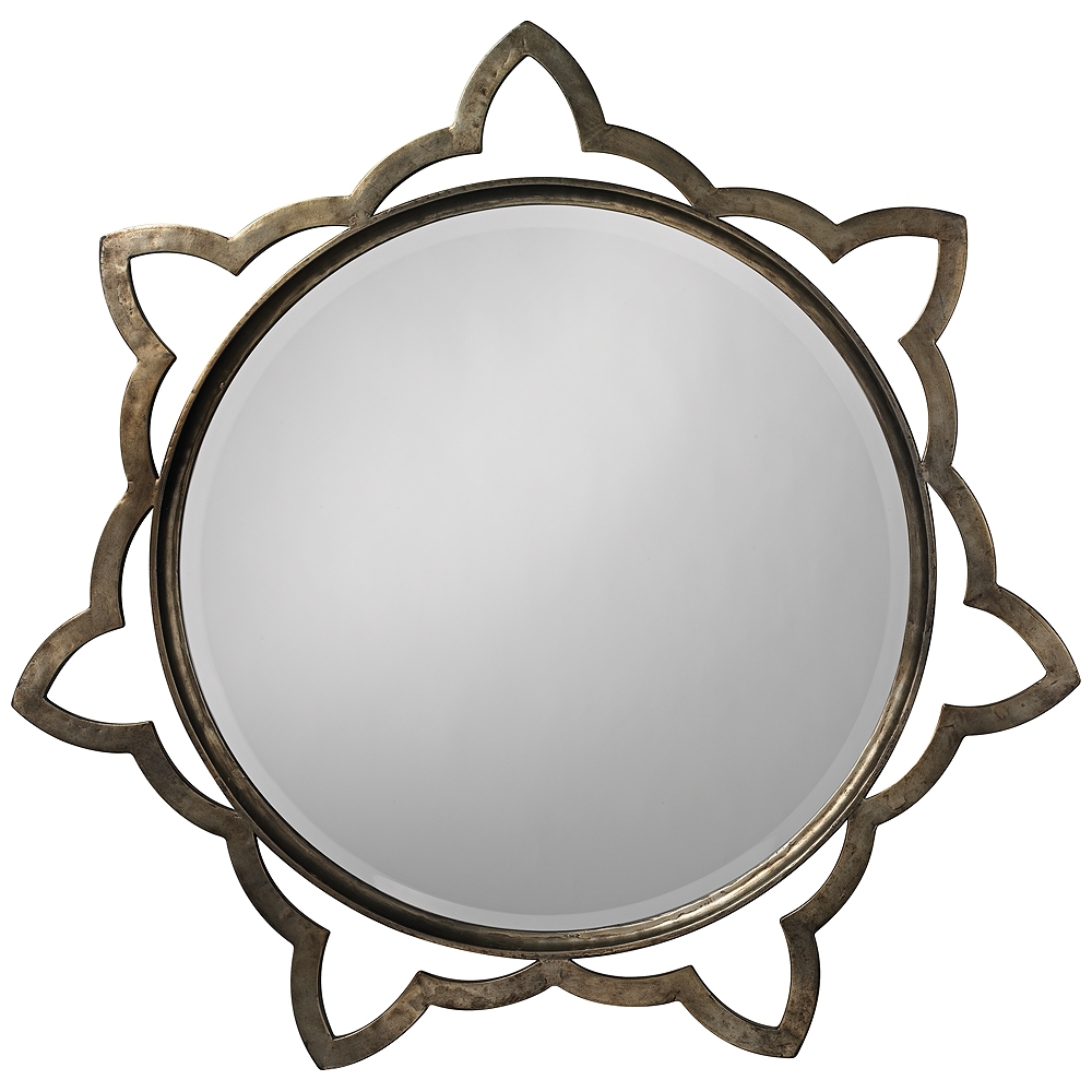 Jamie Young Sante Antique Silver 36" Round Wall Mirror - Style # 19T89 - Image 0