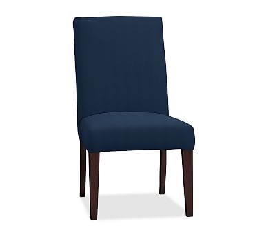 PB Comfort Square Upholstered Dining Side Chair, Performance Everydayvelvet(TM) Navy - Image 0