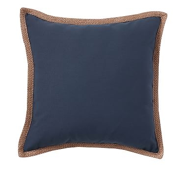 Synthetic Trim Indoor/Outdoor Pillow, 20" x 20", Ink Blue - Image 0