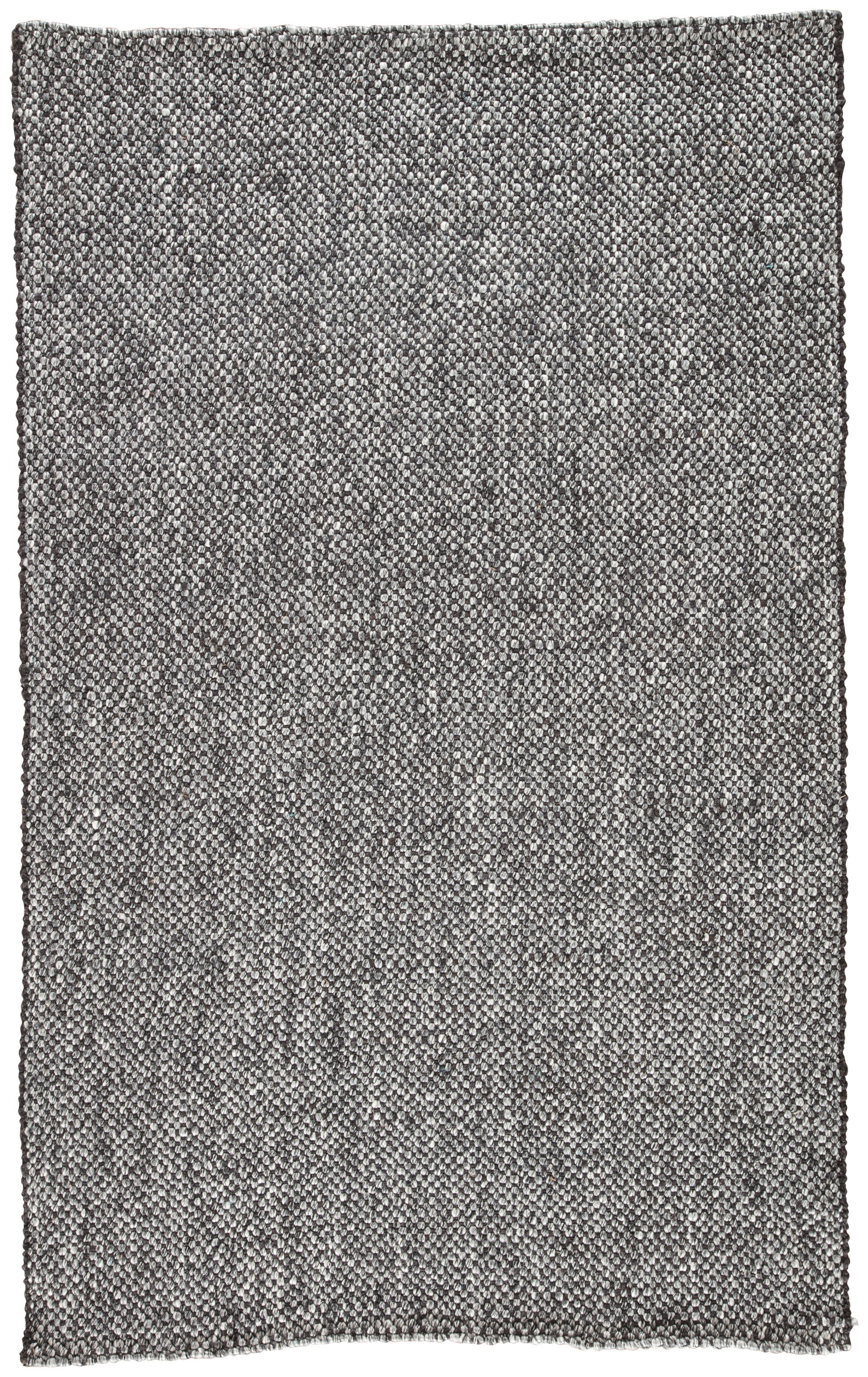 Topper Handmade Solid Black/ Gray Area Rug (5' X 8') - Image 0