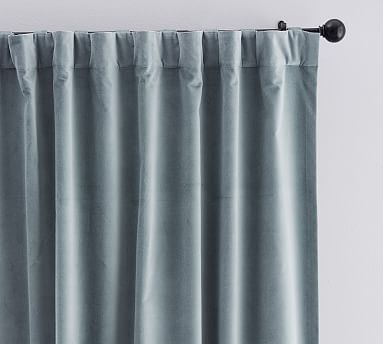 Velvet Twill Drape, 50 x 96", Chateau Blue - Image 0