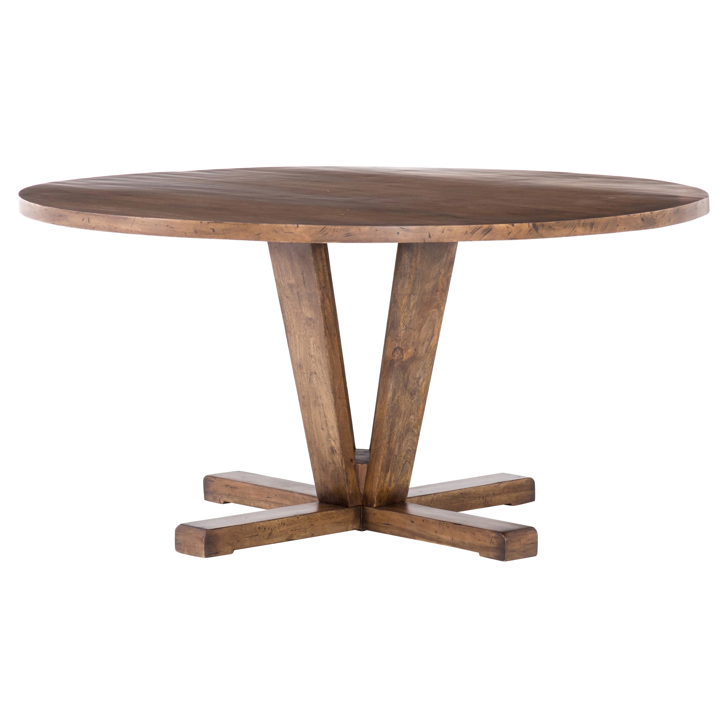Camille Modern Classic Round Reclaimed Mango Wood Dining Table - 60D - Image 1