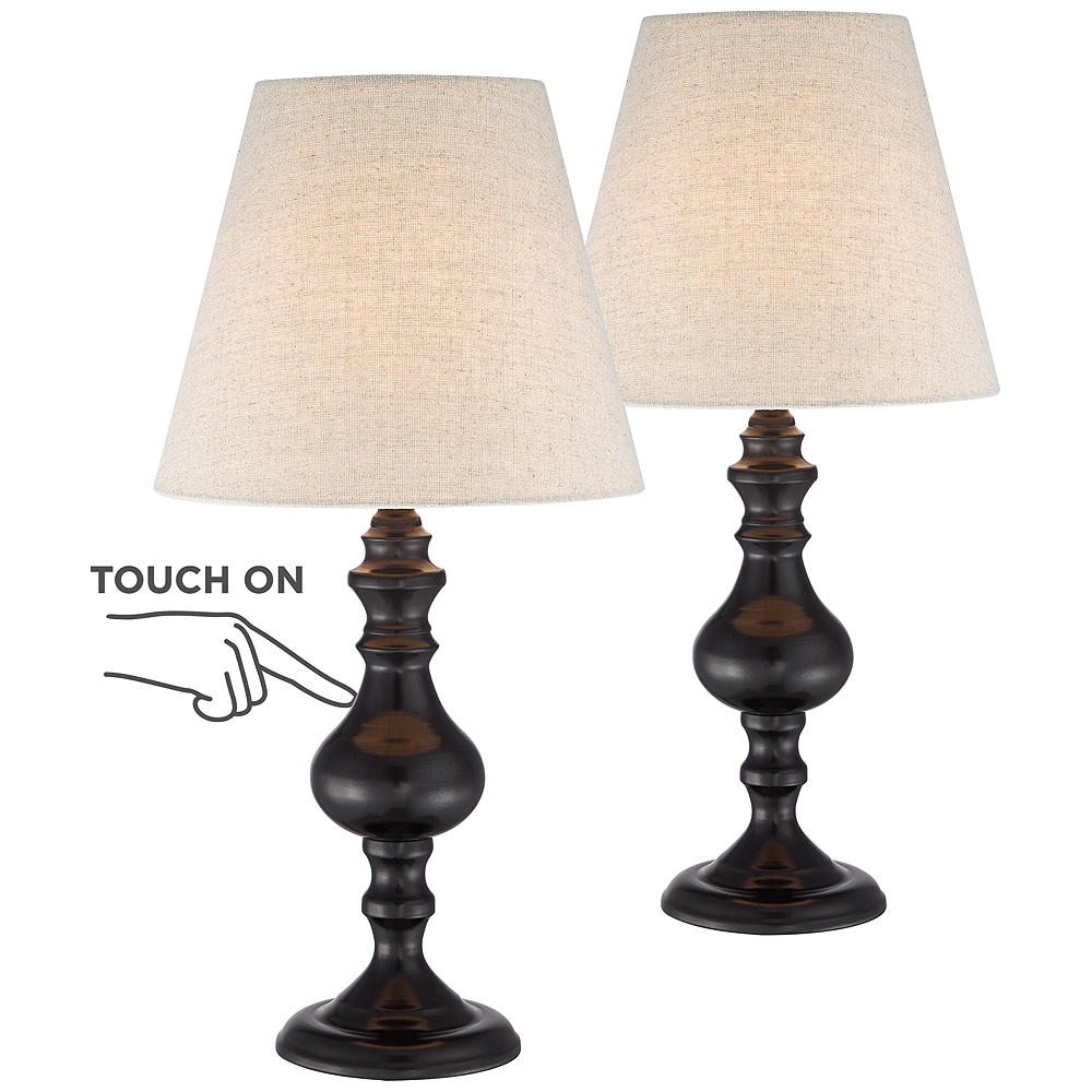 Regency Hill Ted 18 1/2" Bronze Finish Touch Accent Lamps Set of 2 - Image 0
