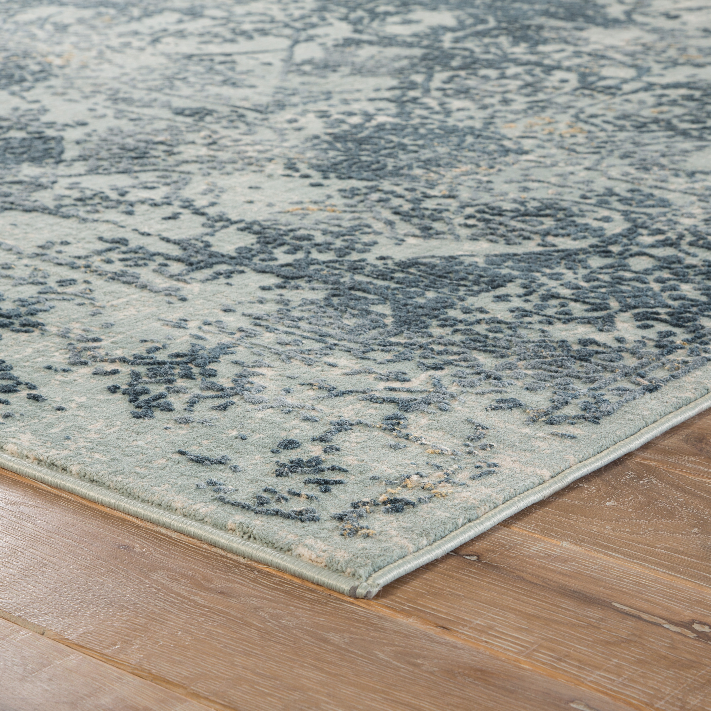 Yvie Abstract Blue/ Teal Area Rug (9' X 12') - Image 1