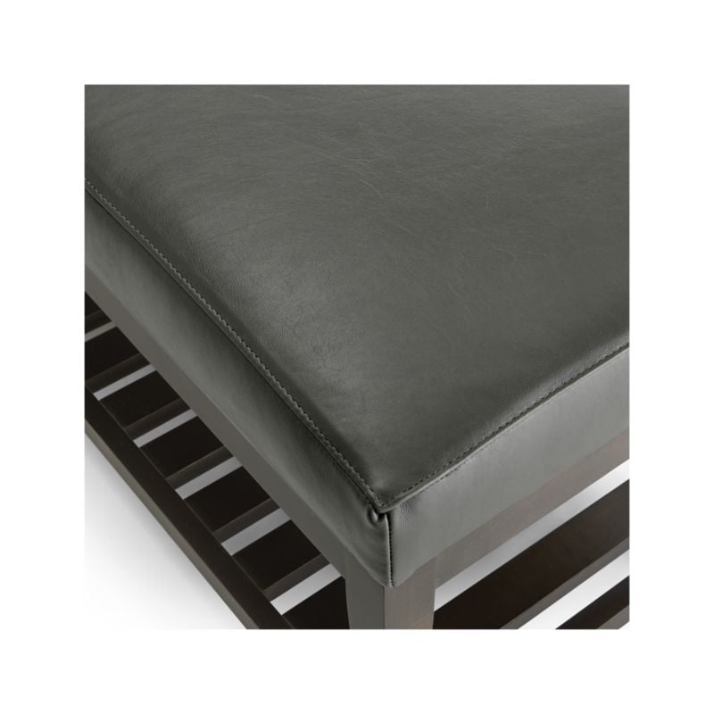 Nash Leather Small Bench with Slats - Image 3