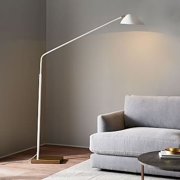 Curvilinear Mid-Century Overarching Floor Lamp - White - Image 1