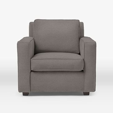 Henry Armchair, Faux-Suede, Charcoal - Image 0