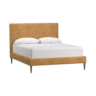 ELLERY ESSENTIAL UPHOLSTERED BED IDS KING Faux Leather COGNAC - Image 0