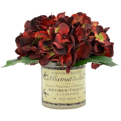 Deep Hydrangea Floral Arrangement in Vase - Image 0