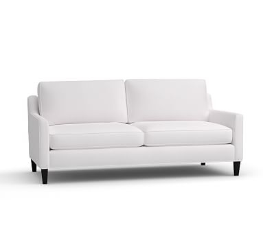 Beverly Upholstered Sofa 80", Polyester Wrapped Cushions, Twill White - Image 0