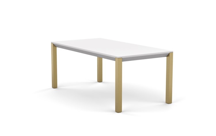 Hayes Dining with White Table Top and Matte Brass legs - Image 4