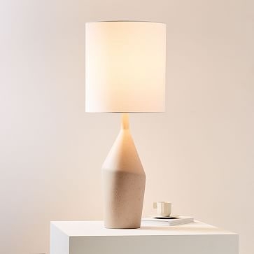 Asymmetry Ceramic Table Lamp, Large, Speckled Stone - Image 0