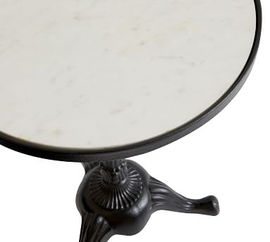Rae Round Marble End Table, Bronze - Image 1