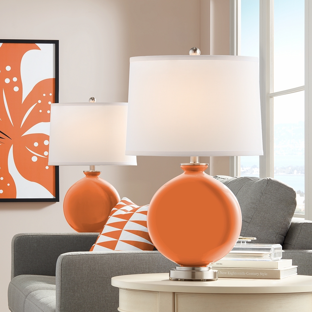 Color Plus Carrie 26 1/2" Celosia Orange Table Lamps Set of 2 - Image 0
