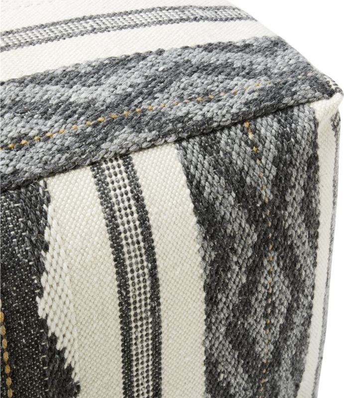 Delsey Grey Woven Pouf - Image 4