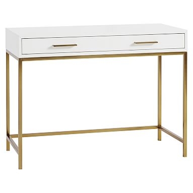 Blaire Classic Desk, Lacquered Simply White - Image 0