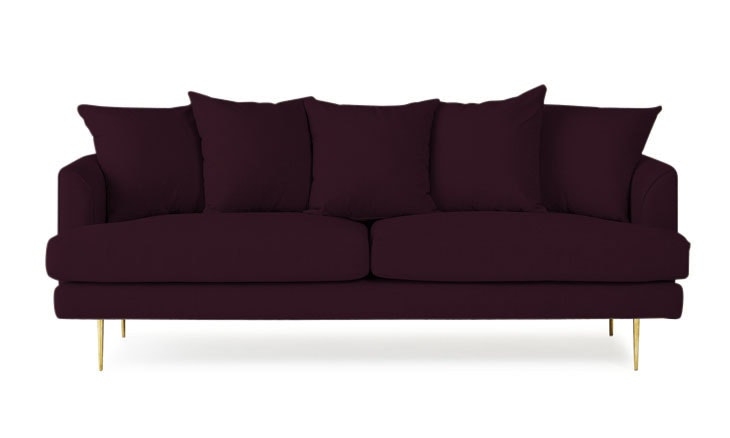 Purple Aime Mid Century Modern Sofa - Genova Purple - Image 0