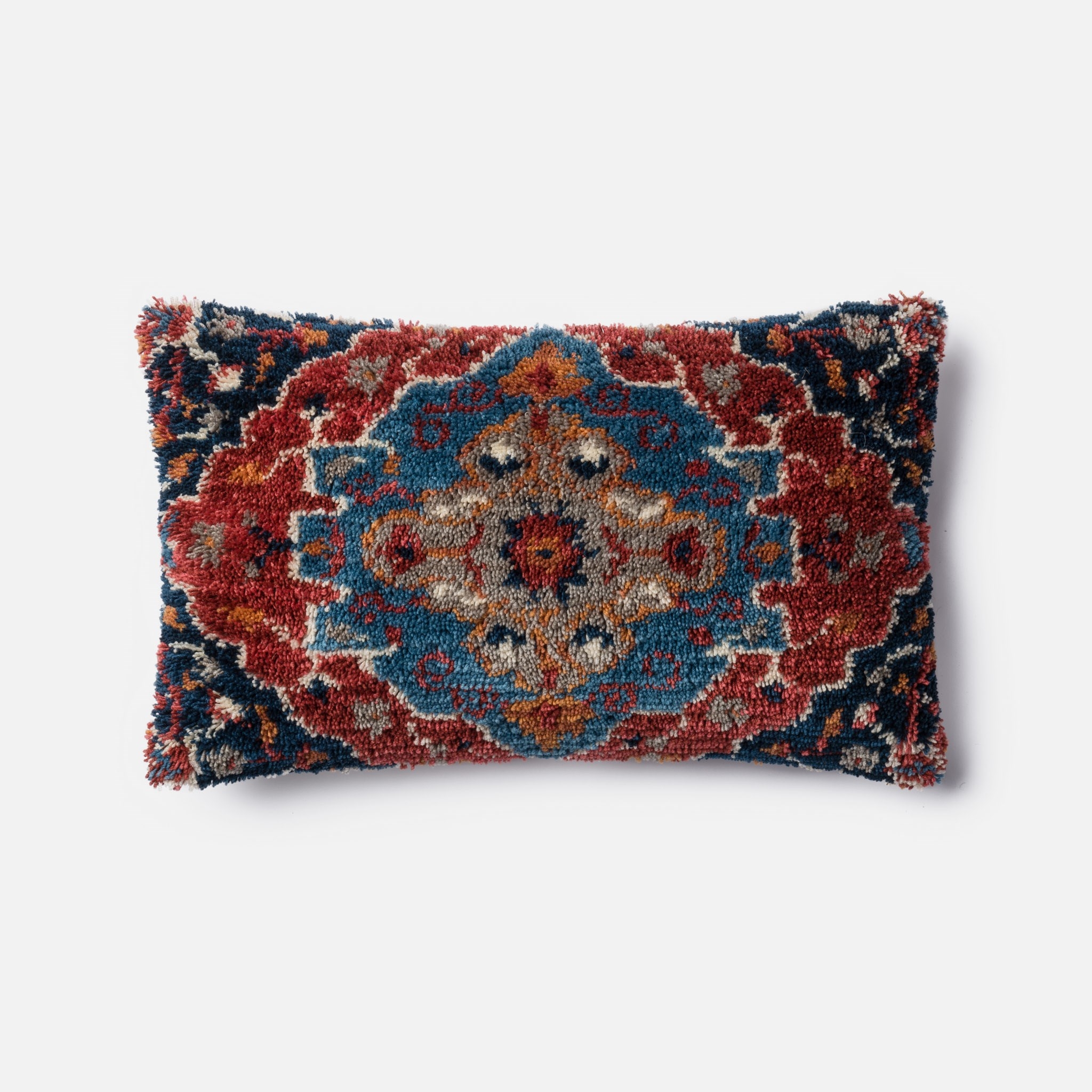PILLOWS - BLUE / RUST - 13" X 21" Cover w/Down - Image 0