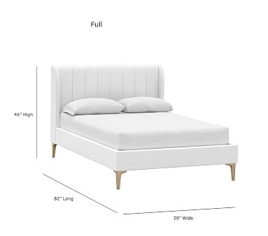 Avalon Full Bed, Linen Blend White (A) - Image 5