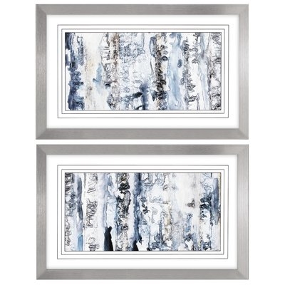 'Neutral Strata' 2 Piece Framed Watercolor Painting Print Set - Image 0