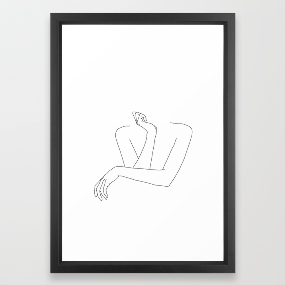 Minimal line drawing of woman's folded arms- Small 15 x 21- Vector - Image 0