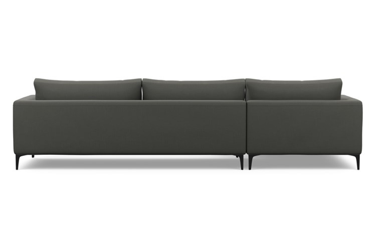 Asher Chaise Sectional with Charcoal Fabric and Matte Black legs - Image 3