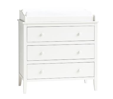 Emerson Nursery Dresser &amp; Topper Set, Simply White - Image 0
