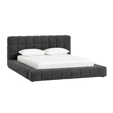 Baldwin Upholstered Platform Bed, King, Tweed Charcoal - Image 0