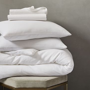 Belgian Flax Linen Bedding Set, White, Full - Image 2