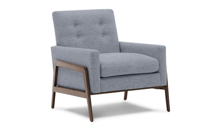 Gray Clyde Mid Century Modern Chair - Dawson Slate - Coffee Bean - Image 0