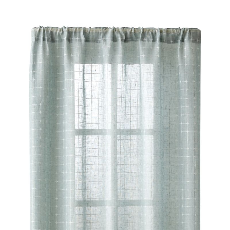 Isabela Aqua Grid Curtain Panel 50"x96" - Image 3