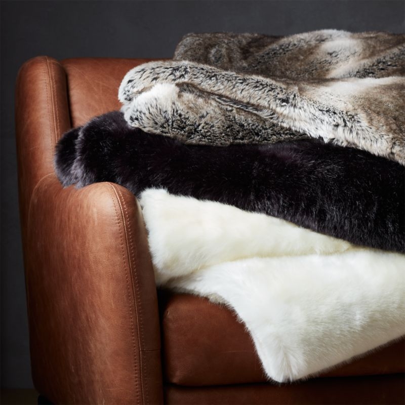 Premium Grey Faux Fur Throw - Image 5