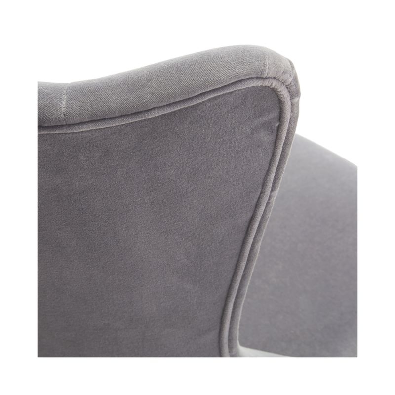 Isla Grey Velvet Office Chair - Image 4