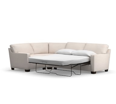 Buchanan Square Arm Upholstered Right Arm 3-Piece Wedge Sleeper Sectional, Polyester Wrapped Cushions, Sunbrella(R) Performance Chenille Fog - Image 2