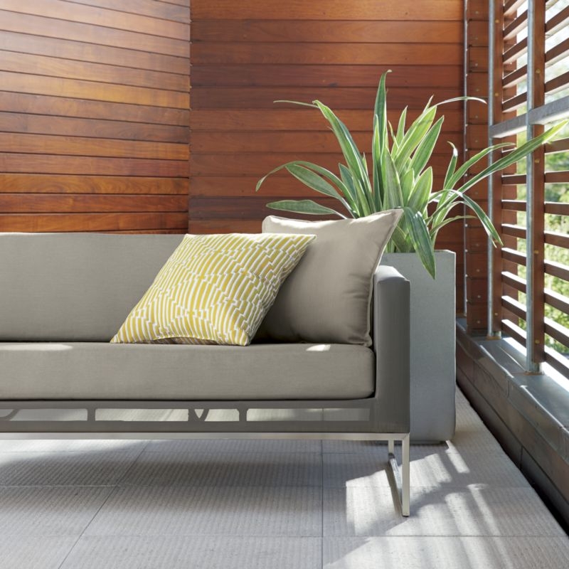 Dune 68" Taupe Outdoor Sofa with Sunbrella ® Cushions - Image 4