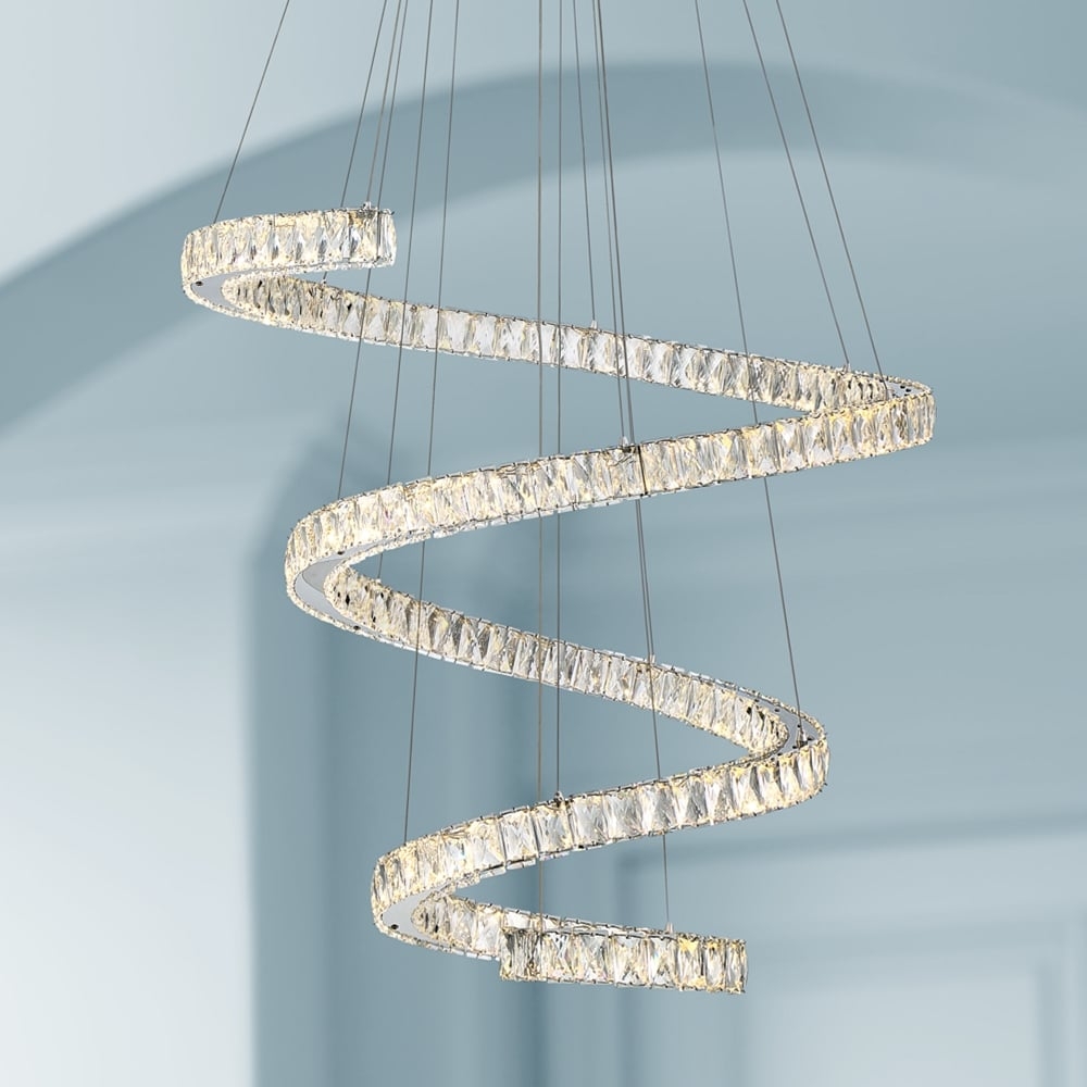 Possini Euro Ellyria 30 3/4" Twirling Crystal Modern LED Pendant Light - Image 0
