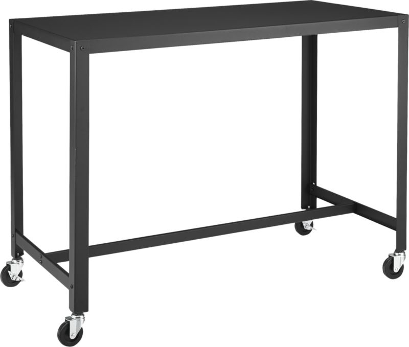 Go-Cart Black Rolling Counter Table-Stand Up Desk - Image 2