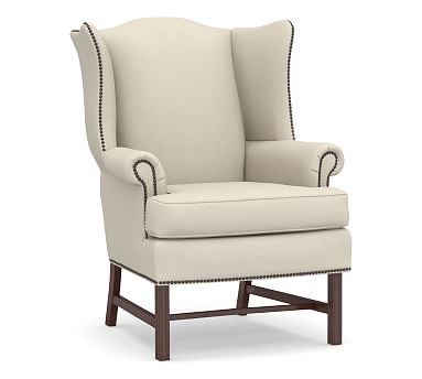 Thatcher Upholstered Armchair, Polyester Wrapped Cushions, Performance Brushed Basketweave Ivory - Image 0
