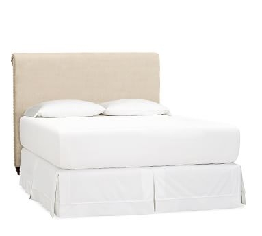 Chesterfield Non-Tufted Upholstered Bed, King, Performance Twill Warm White - Image 1