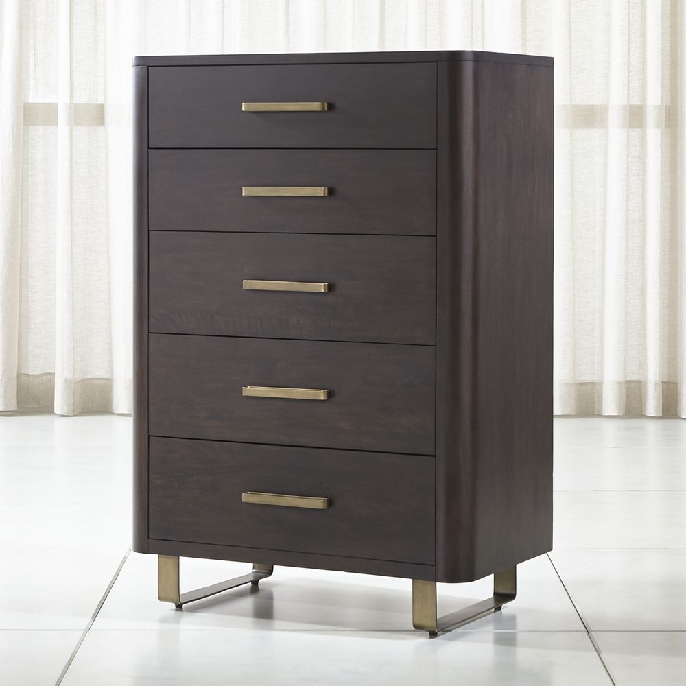 Gwen 5-Drawer Wood and Metal Chest - Image 0