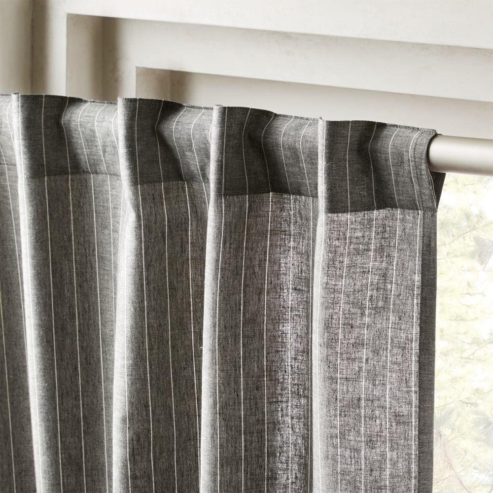 Pinstripe Grey/White Curtain Panel 48"x96" - Image 0