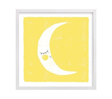 Sleepy Moon Wall Art by Minted(R), White, 16x16 - Image 0