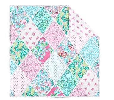 Lilly Pulitzer Party Patchwork Quilt, Twin, Multi - Image 1