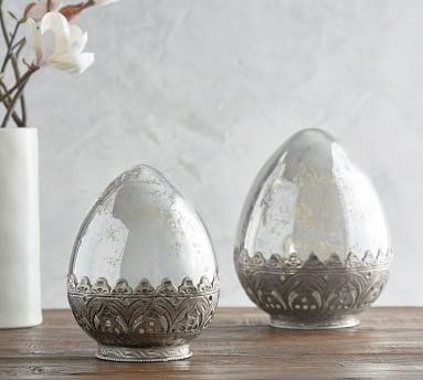 Madeline Mercury Glass Eggs - Small - Image 1